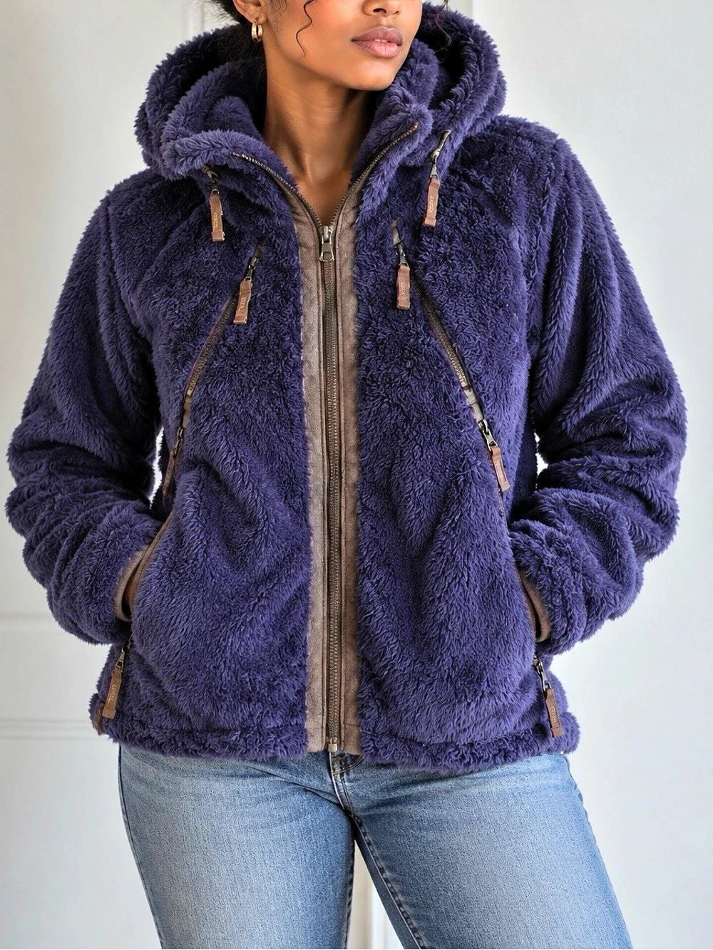 KÜHL Flight Purple Shaggy Teddy Fleece Jacket Hooded Gorpcore Women's M
